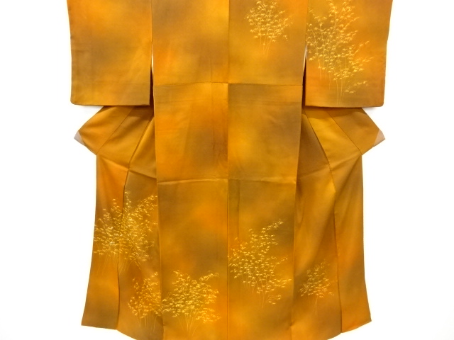 JAPANESE KIMONO / HOMONGI / EMBROIDERY / BAMBOO GRASS